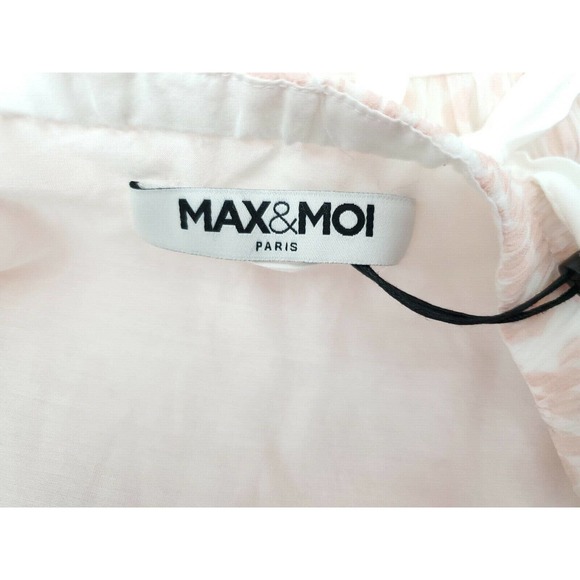 NEW MAX & MOI WOMENS SIZE 34 PINK & WHITE PRINT TIE MIDI DRESS - Picture 7 of 8